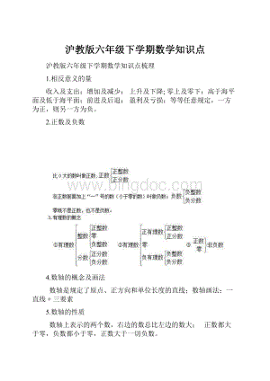 沪教版六年级下学期数学知识点.docx