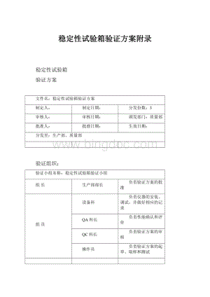 稳定性试验箱验证方案附录.docx