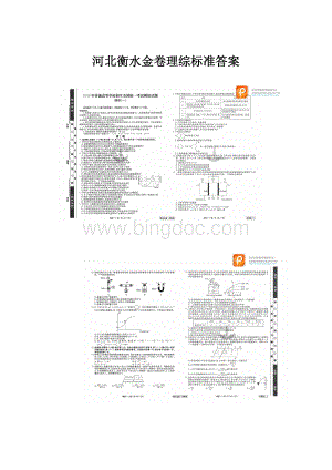 河北衡水金卷理综标准答案.docx