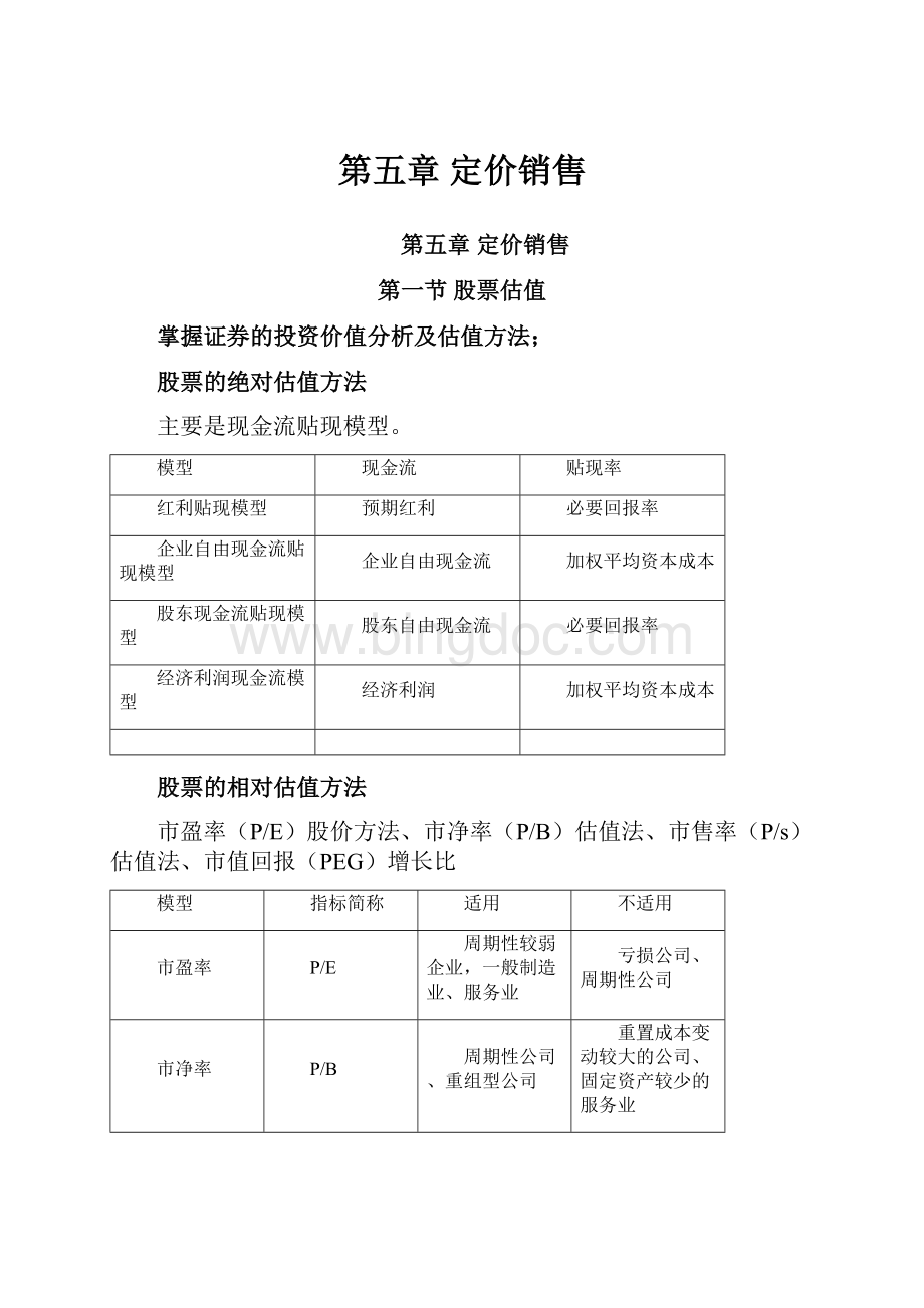 第五章 定价销售.docx_第1页