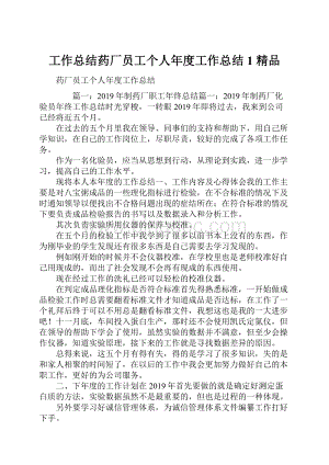 工作总结药厂员工个人年度工作总结1 精品.docx