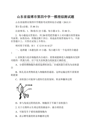 山东省淄博市第四中学一模理综测试题.docx