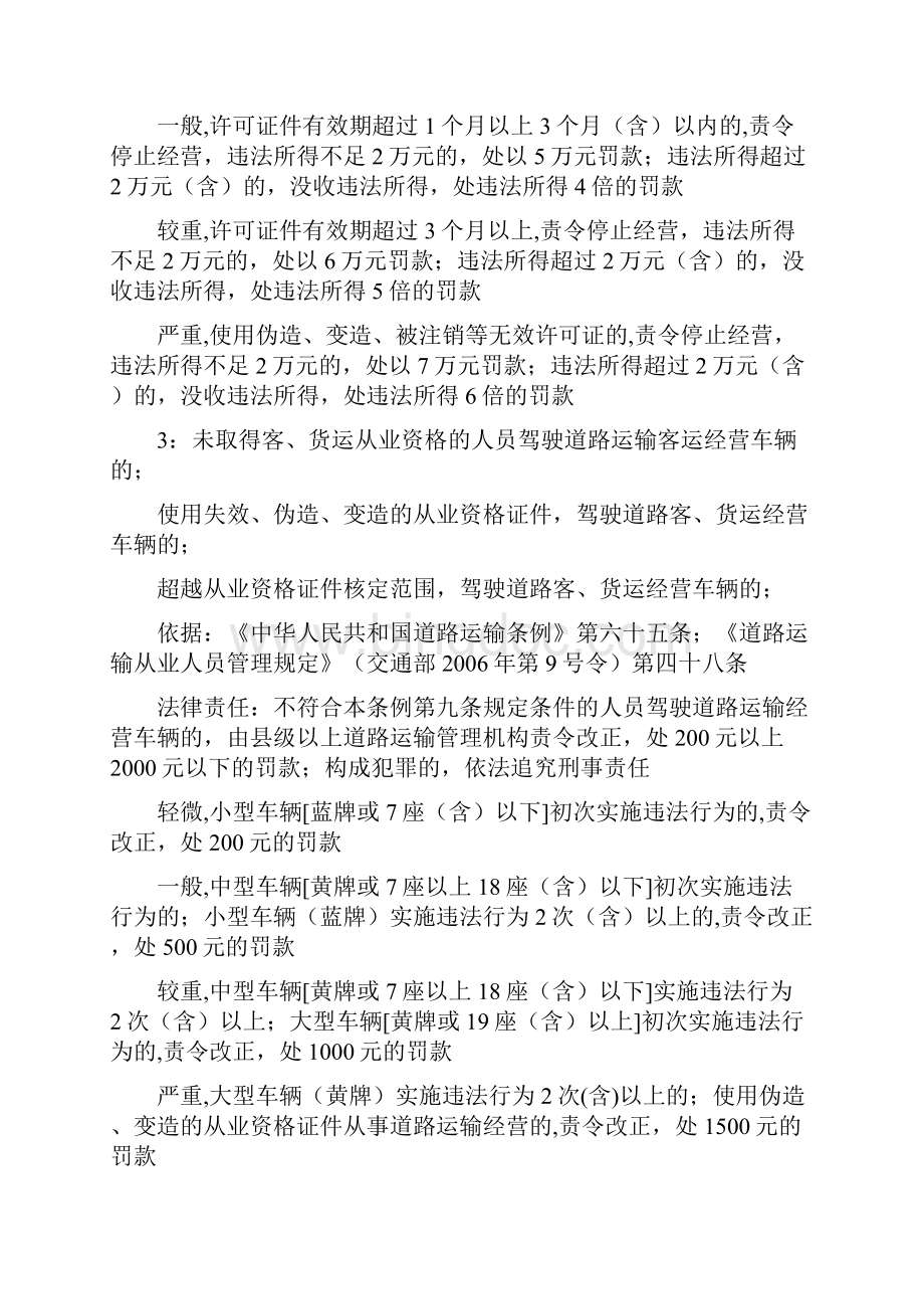 河北省交通运输行政处罚自由裁量权执行标准运政部分.docx_第3页