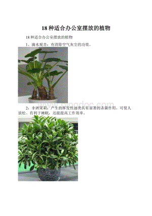 18种适合办公室摆放的植物.docx