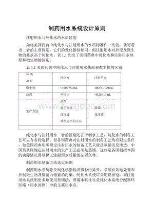 制药用水系统设计原则.docx