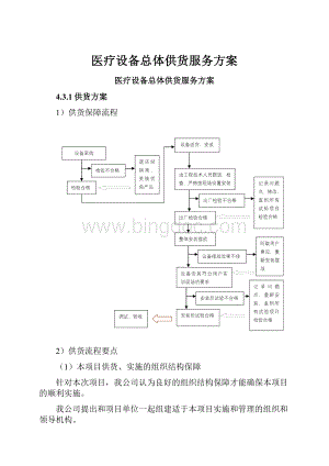 医疗设备总体供货服务方案.docx