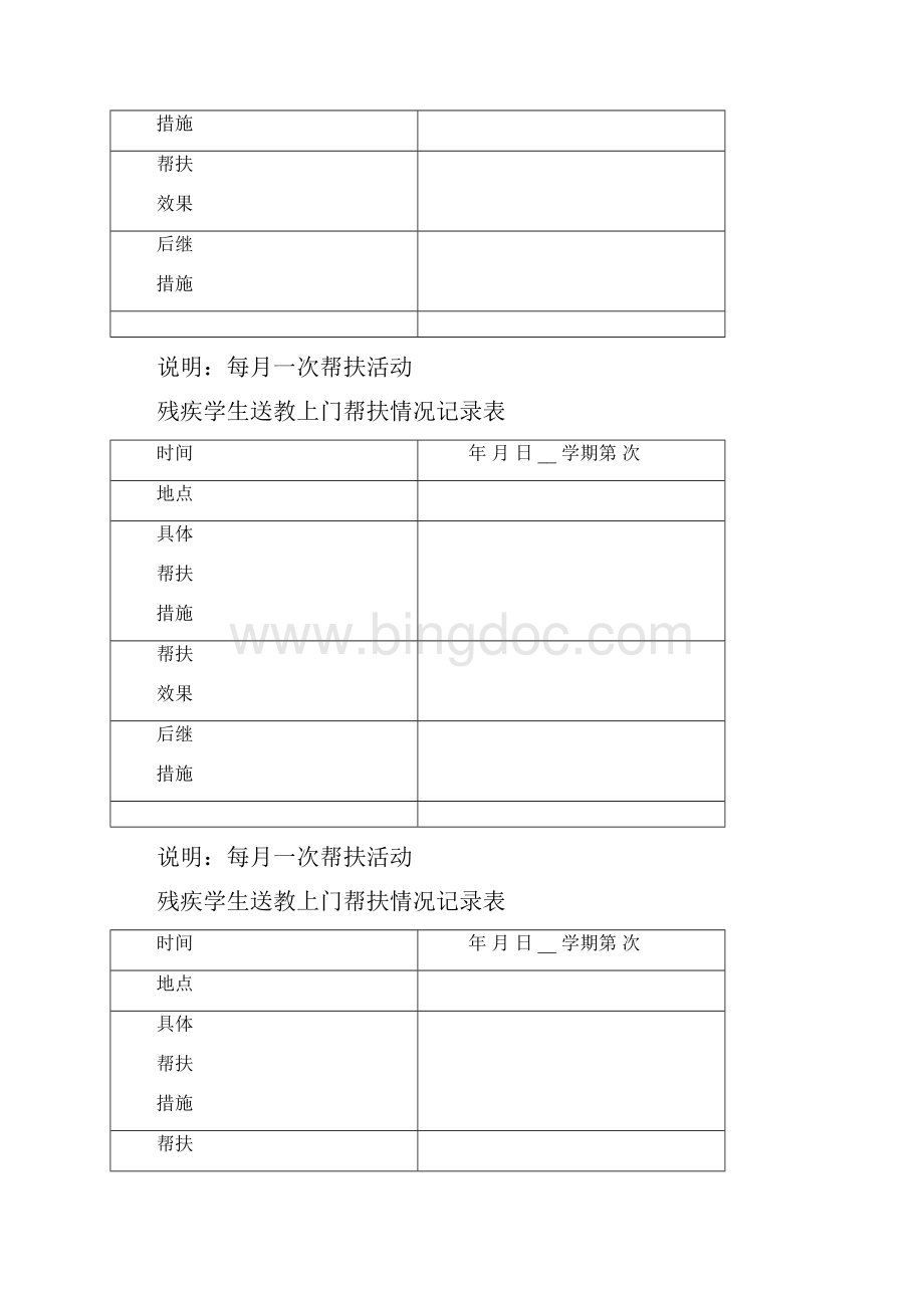 残疾学生送教上门帮扶工作记录表.docx_第3页