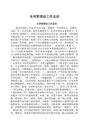 水利管理站工作总结.docx