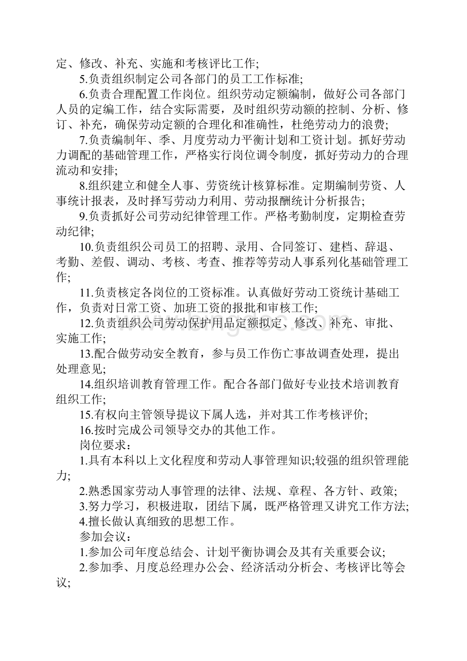 人力资源部部长工作说明书C.docx_第3页