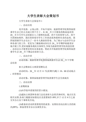 大学生表彰大会策划书.docx