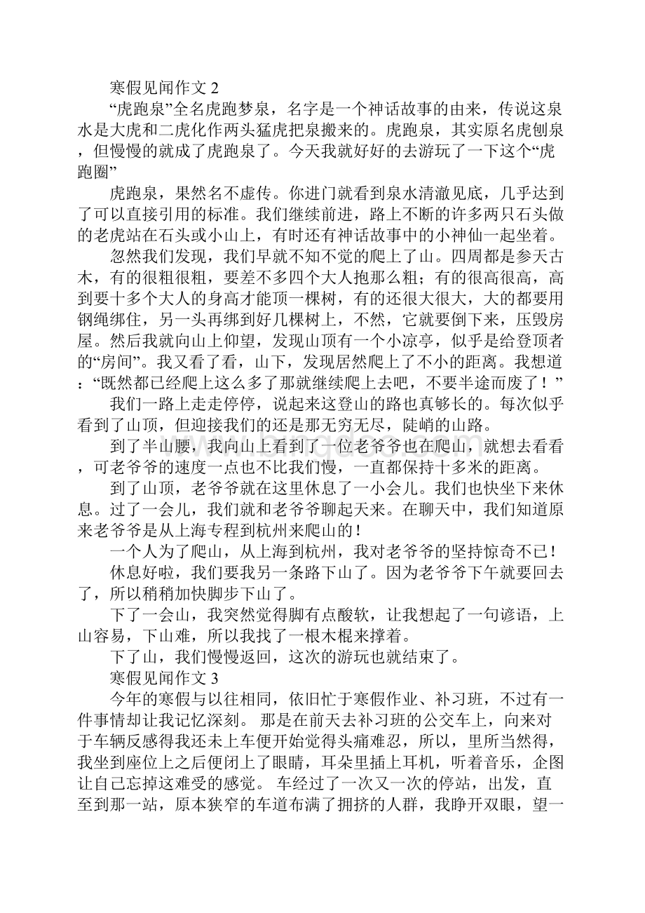 寒假见闻作文精选.docx_第3页