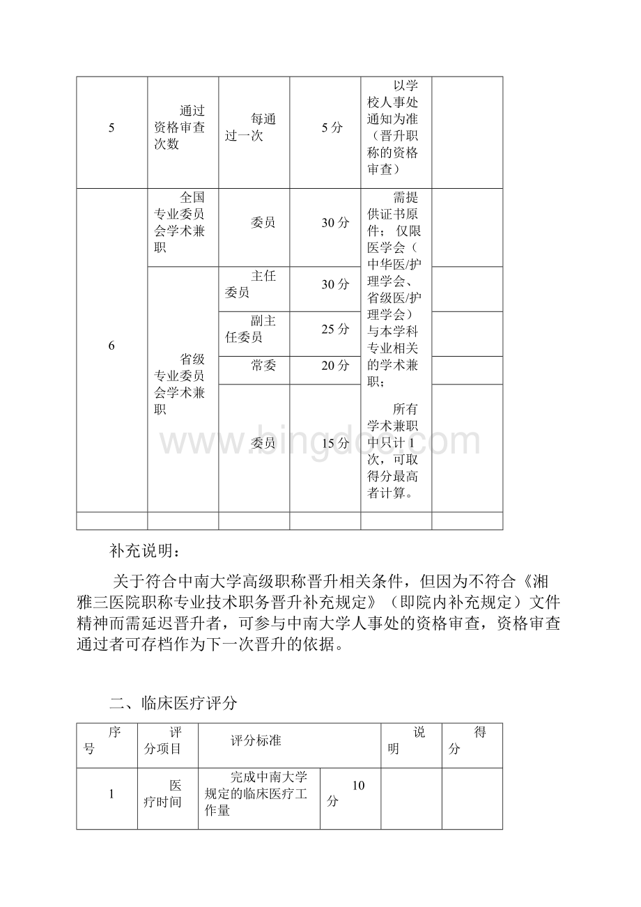 中南大学湘雅三医院晋升高级职称评分细那么试行.docx_第3页