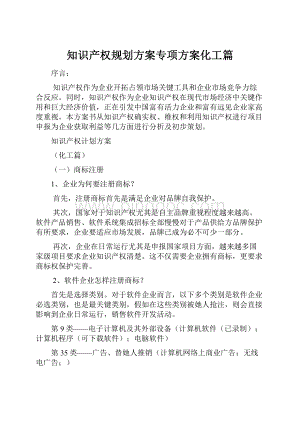 知识产权规划方案专项方案化工篇.docx