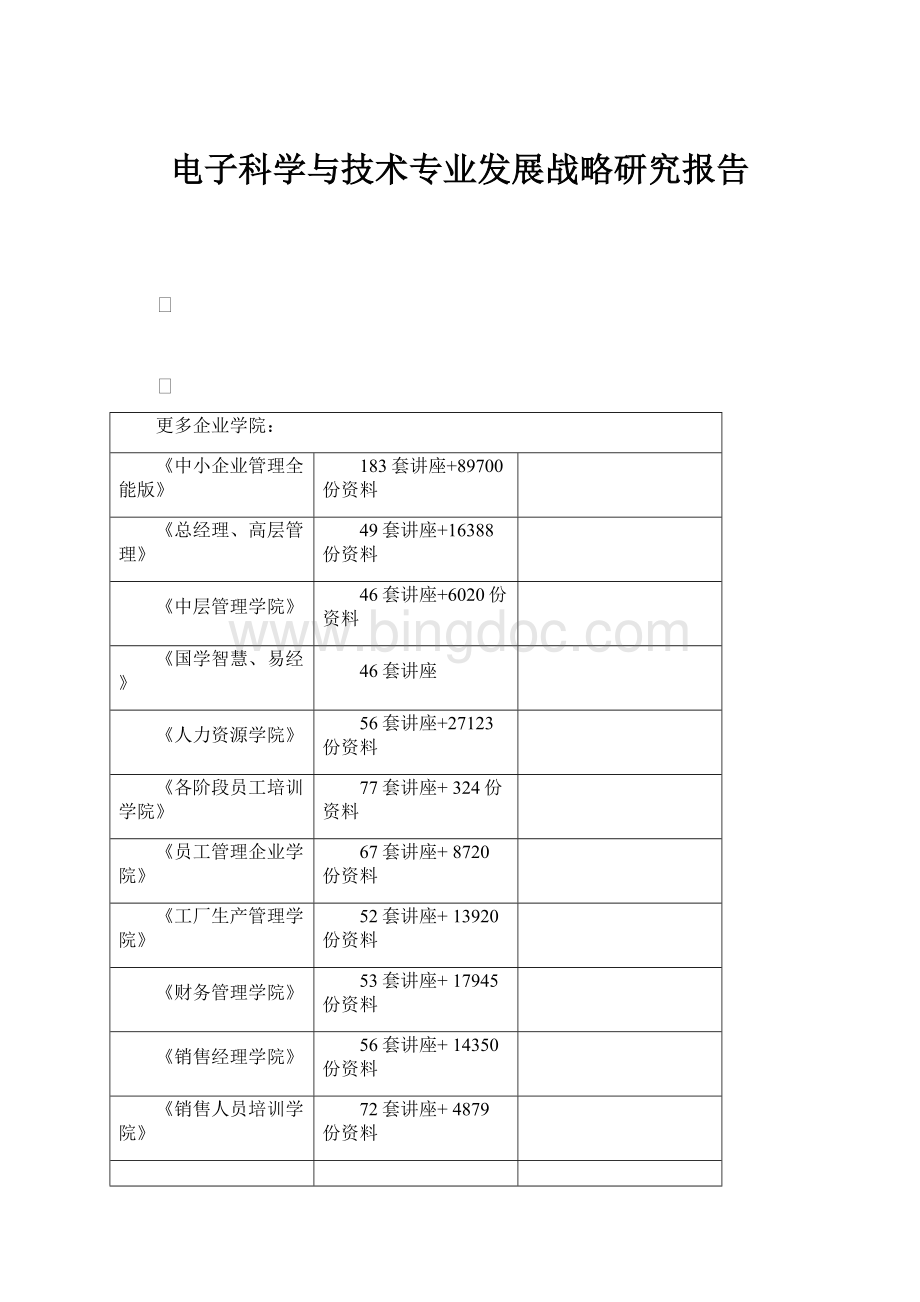 电子科学与技术专业发展战略研究报告.docx_第1页