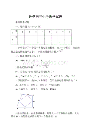 数学初三中考数学试题.docx