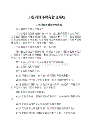 工程项目部财务管理系统.docx