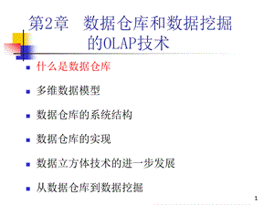 第二章数据仓库和数据挖掘的OLAP技术.pptx