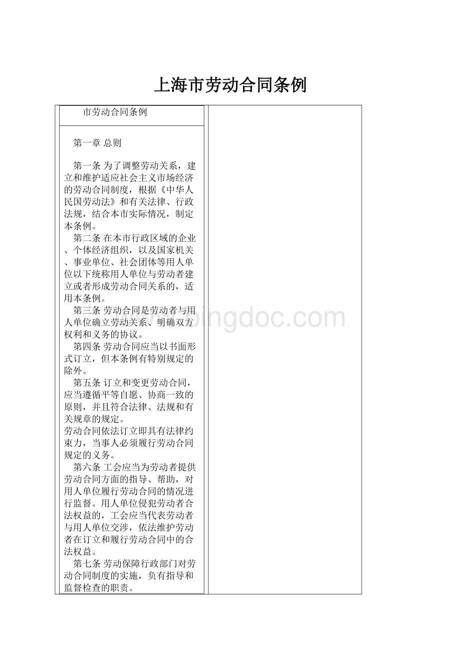 上海市劳动合同条例.docx_第1页