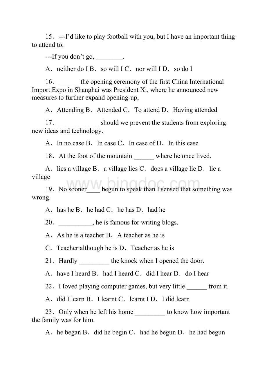 高考英语最新倒装句知识点解析含答案2.docx_第3页