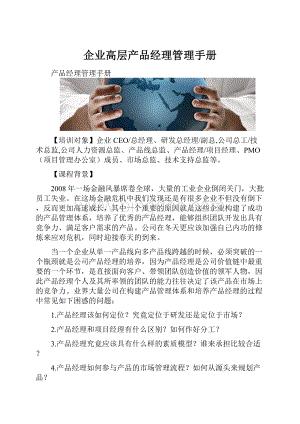 企业高层产品经理管理手册.docx