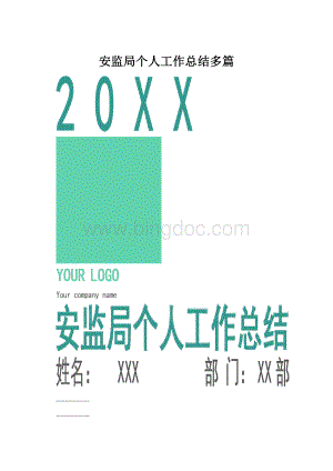 安监局个人工作总结多篇.docx