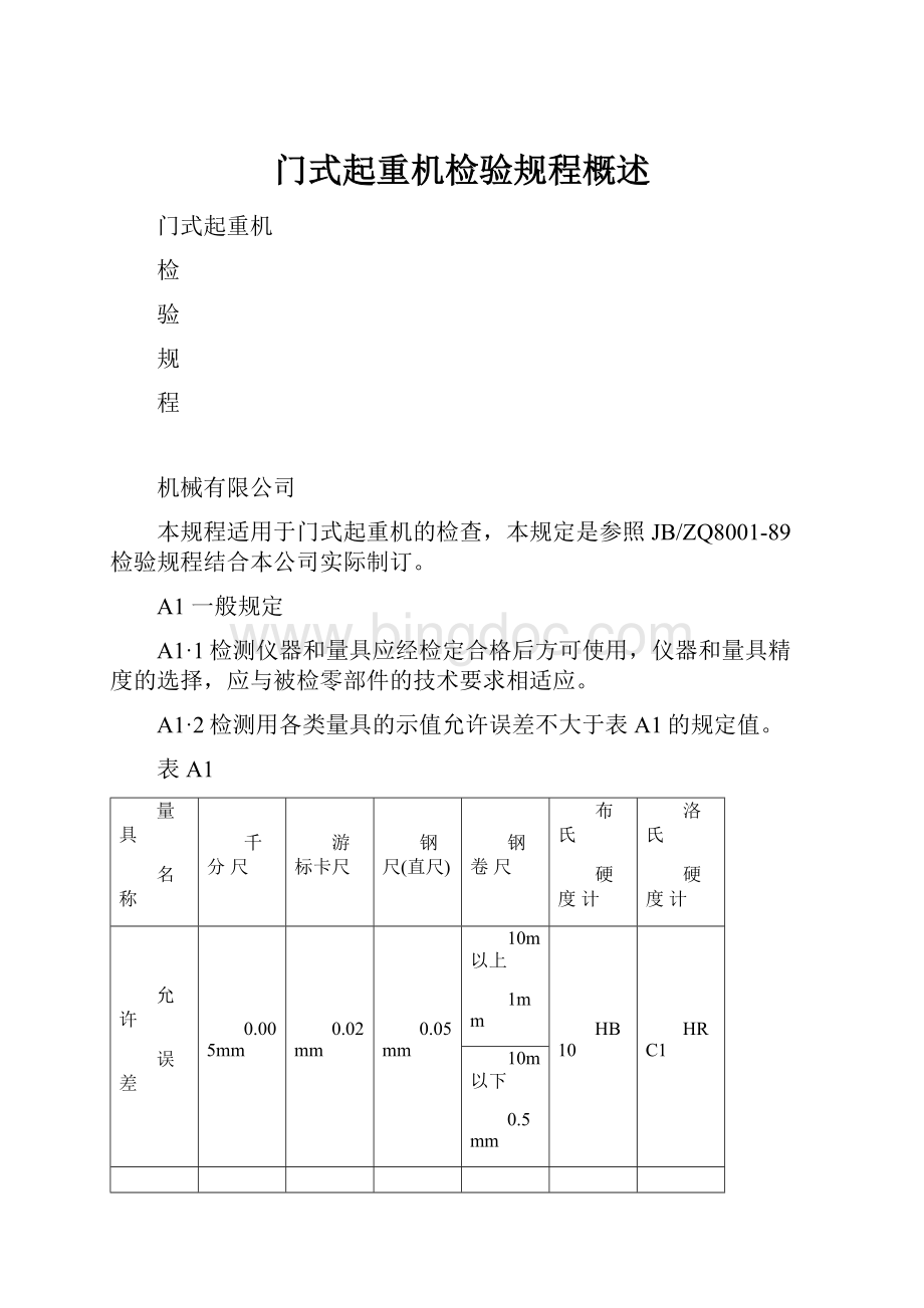 门式起重机检验规程概述.docx