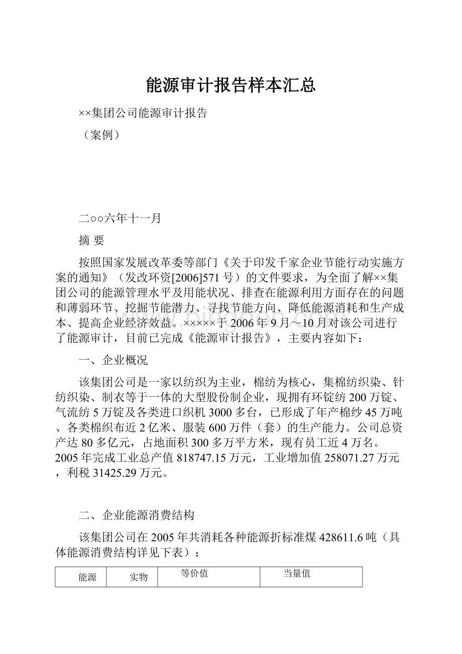 能源审计报告样本汇总.docx_第1页