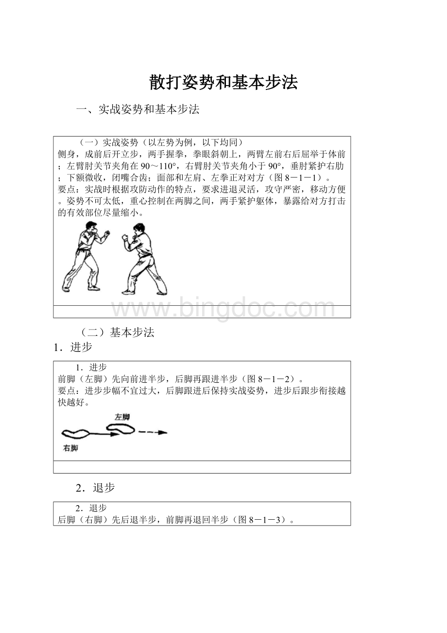 散打姿势和基本步法.docx_第1页