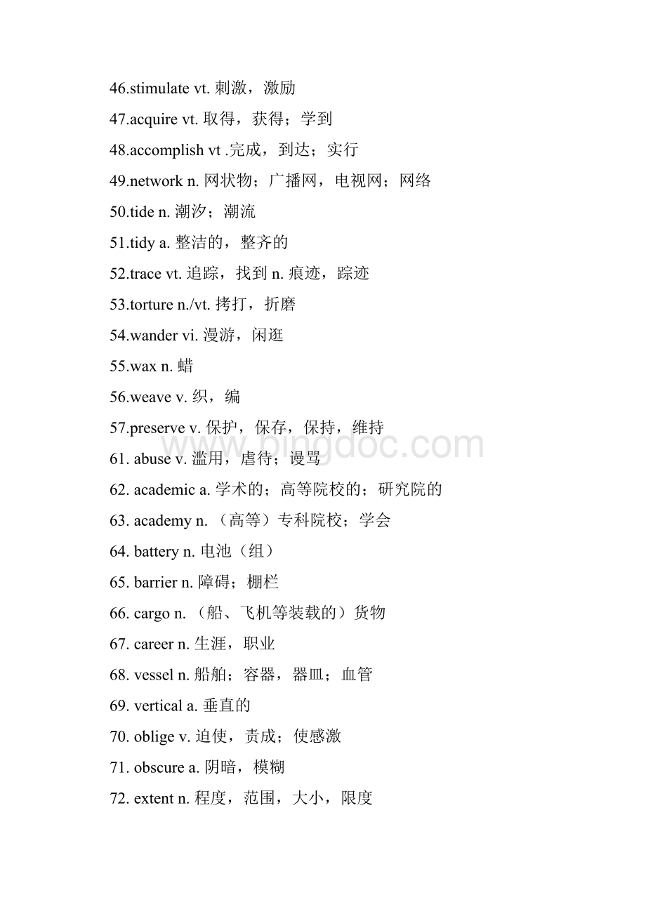 四级核心词汇690个附高频词汇表.docx_第3页