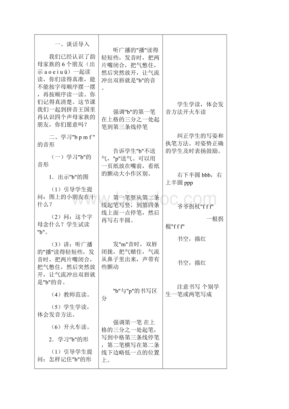 一年级语文汉语拼音 3bpmf备课.docx_第2页