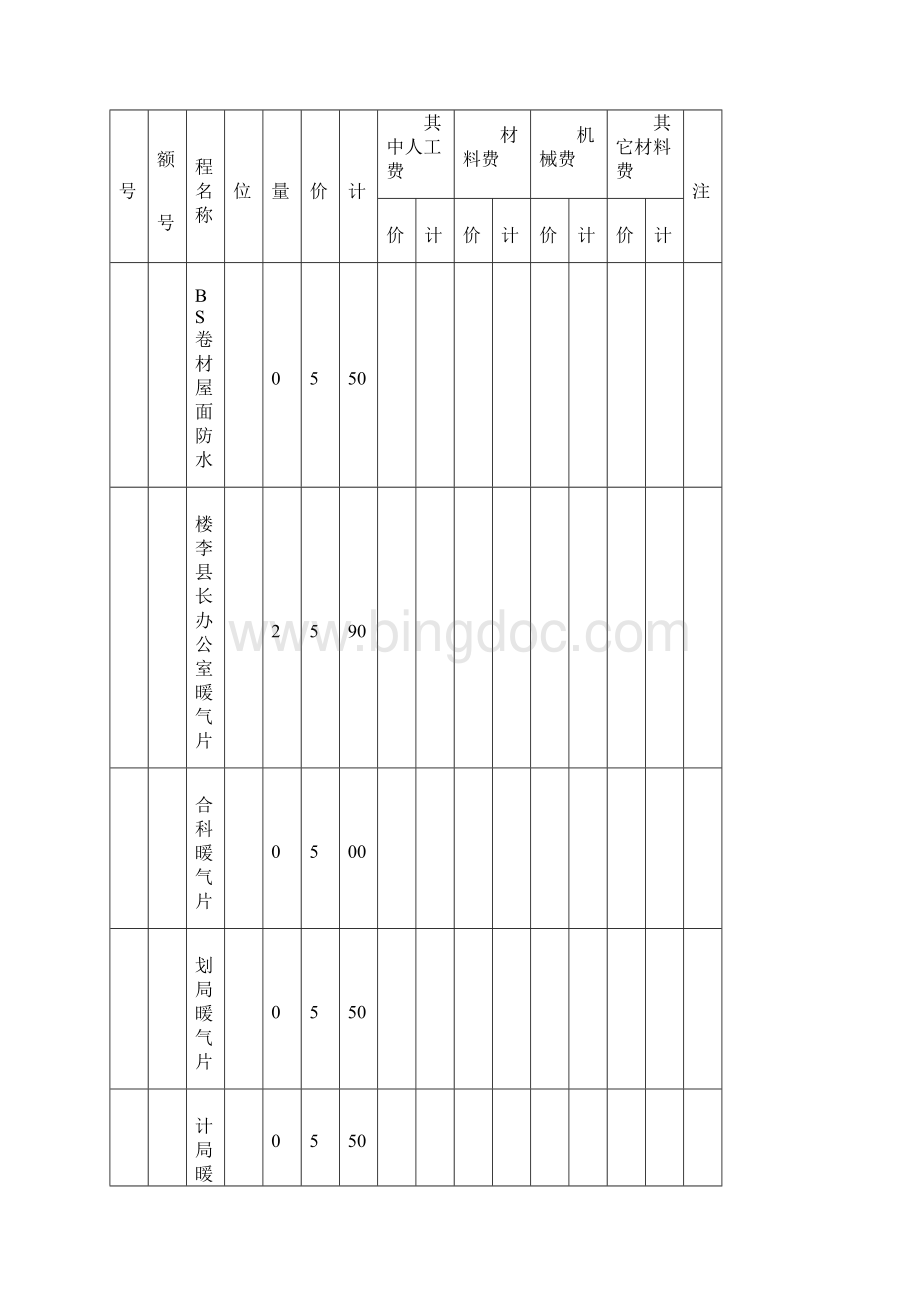 工程建筑套表工程预算表.docx_第2页