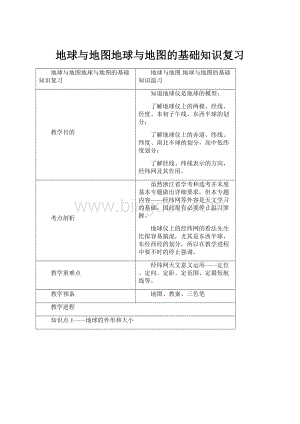 地球与地图地球与地图的基础知识复习.docx