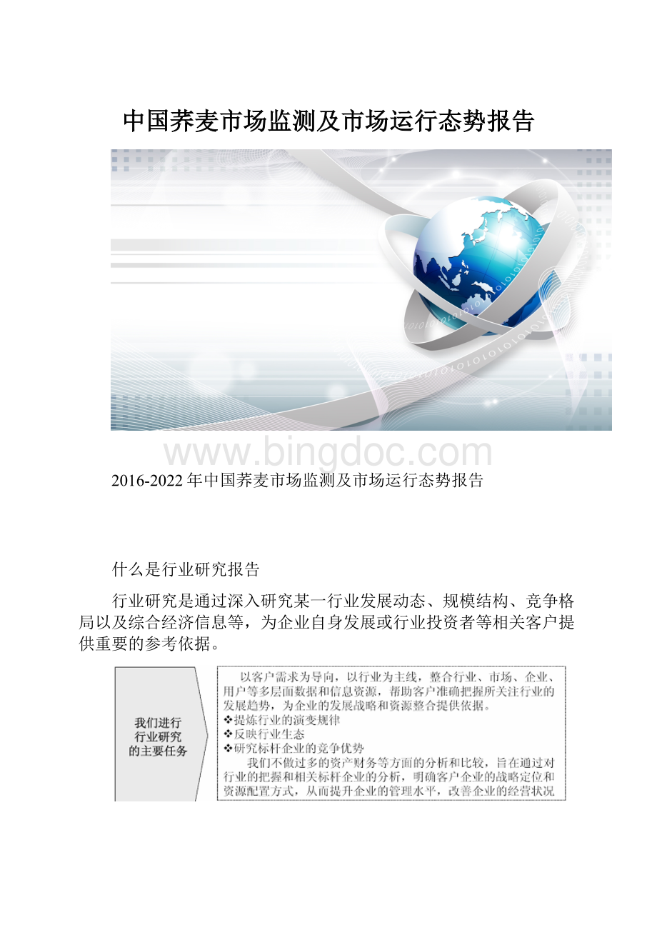 中国荞麦市场监测及市场运行态势报告.docx_第1页