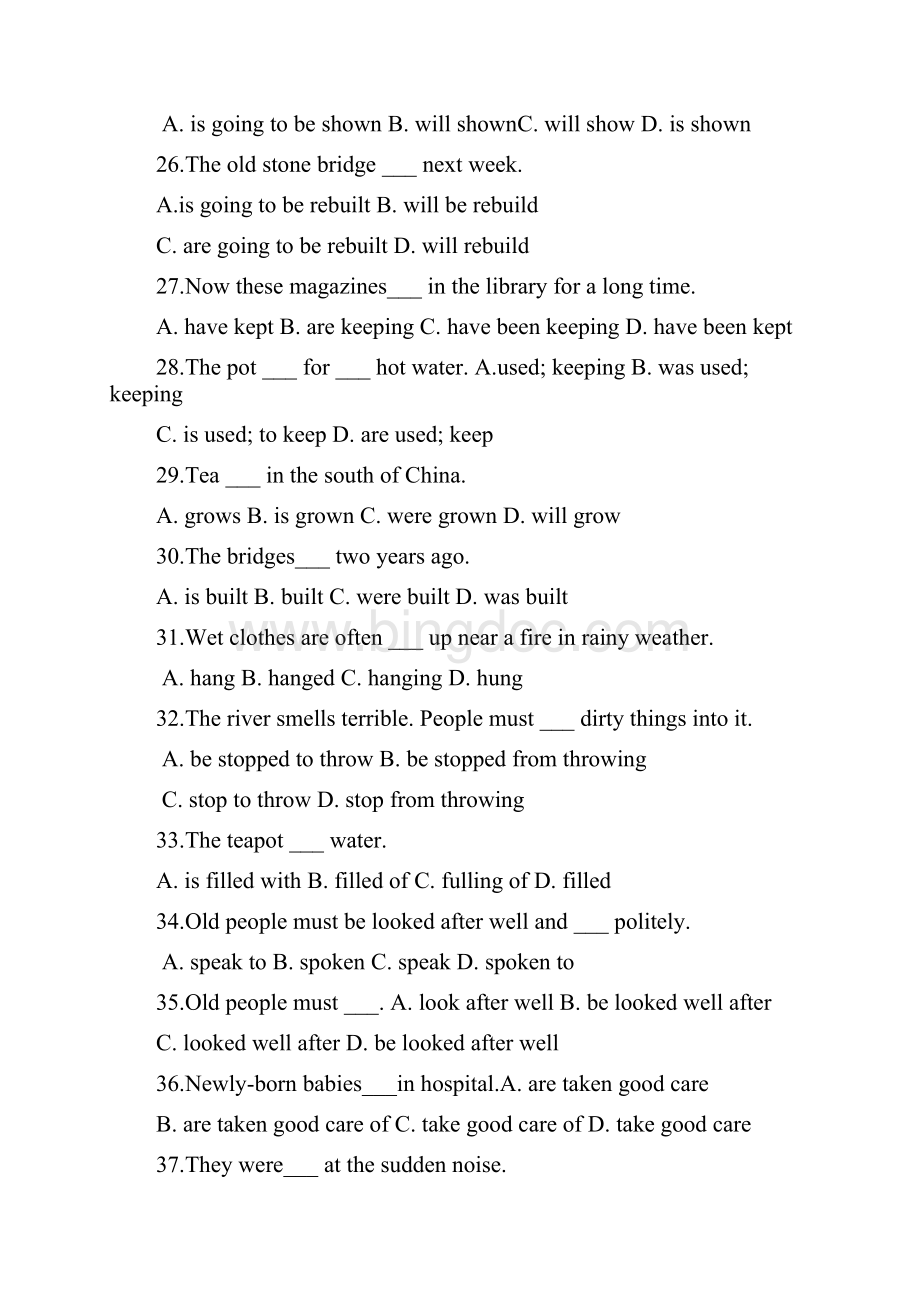 高一英语被动语态习题和答案精选共13页.docx_第3页