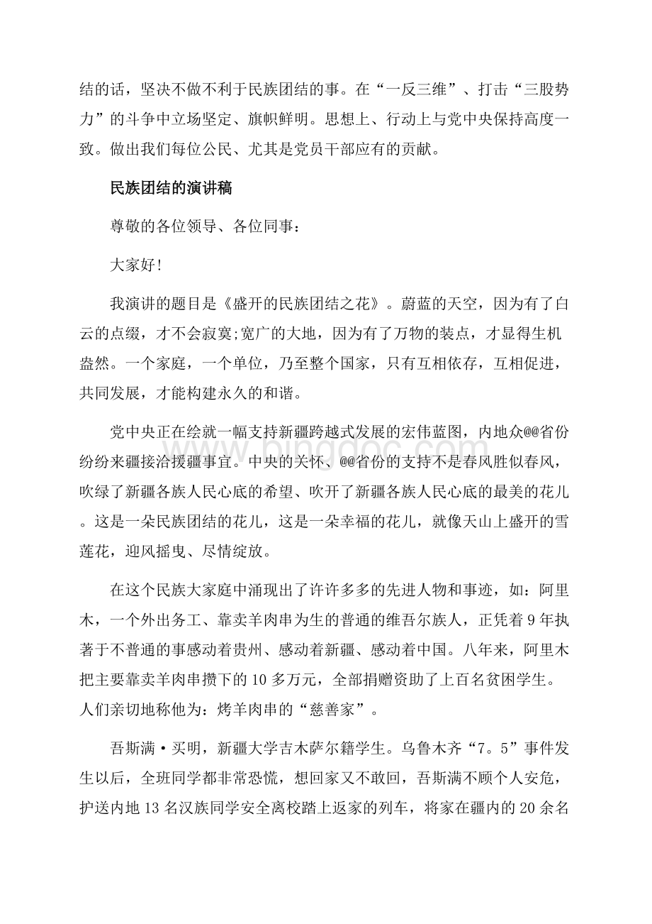 民族团结的演讲稿优选（共7页）4700字.docx_第3页