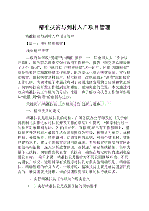 精准扶贫与到村入户项目管理.docx