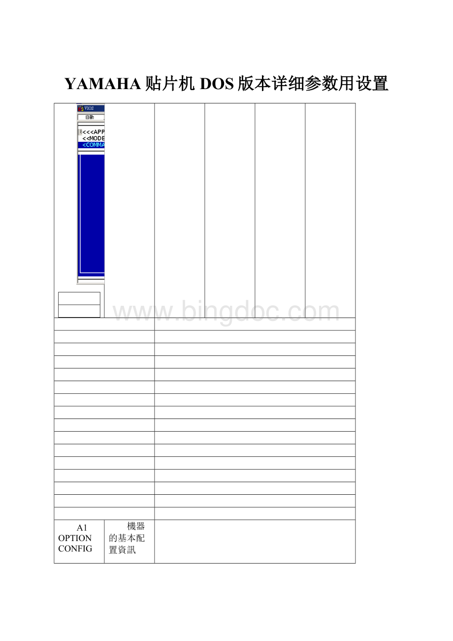 YAMAHA贴片机DOS版本详细参数用设置.docx_第1页