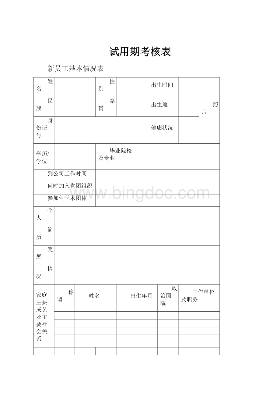 试用期考核表.docx