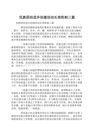 民族团结进步创建活动长效机制三篇.docx