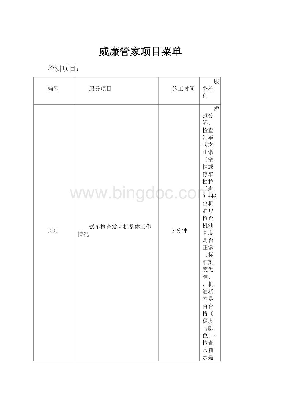 威廉管家项目菜单.docx