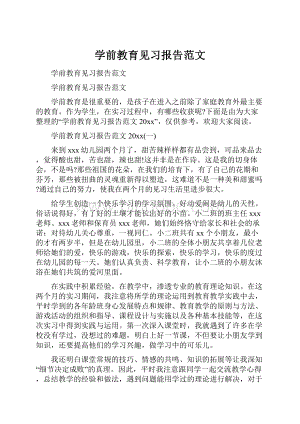 学前教育见习报告范文.docx