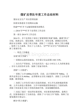 煤矿皮带队年度工作总结材料.docx