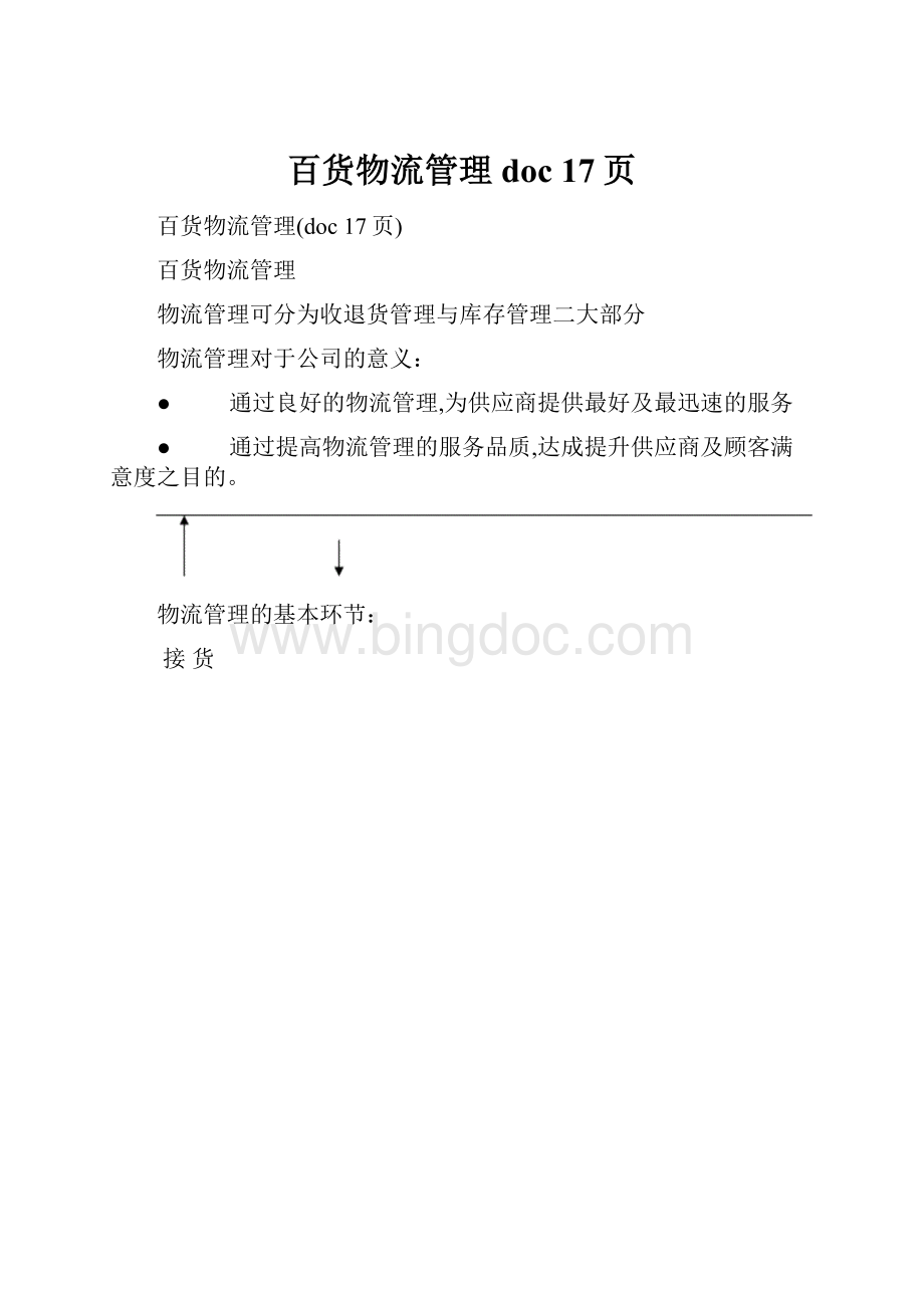 百货物流管理doc 17页.docx_第1页