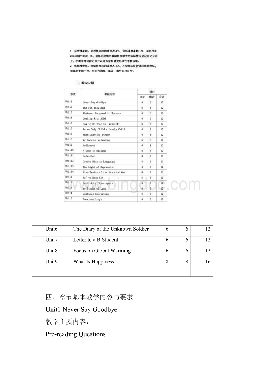 英语专业基础英语教学大纲.docx_第3页