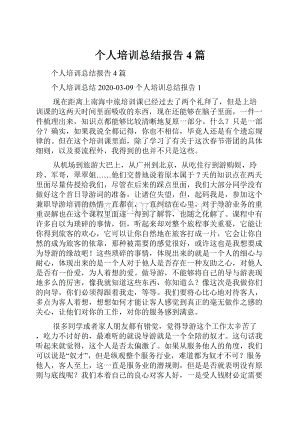 个人培训总结报告4篇.docx