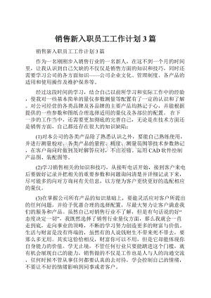 销售新入职员工工作计划3篇.docx