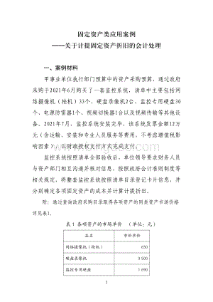 固定资产类应用案例——关于计提固定资产折旧的会计处理.pdf