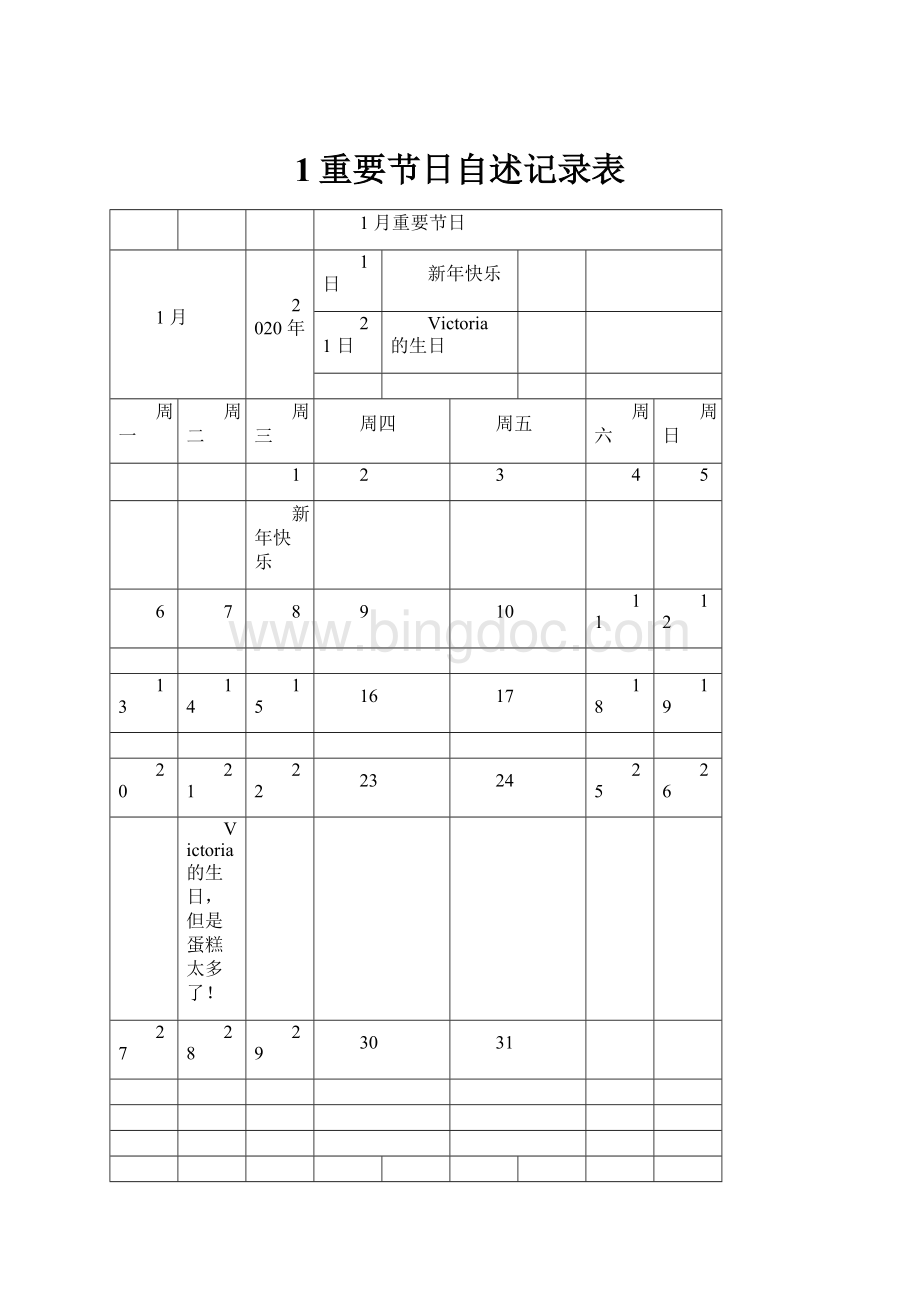 1重要节日自述记录表.docx_第1页