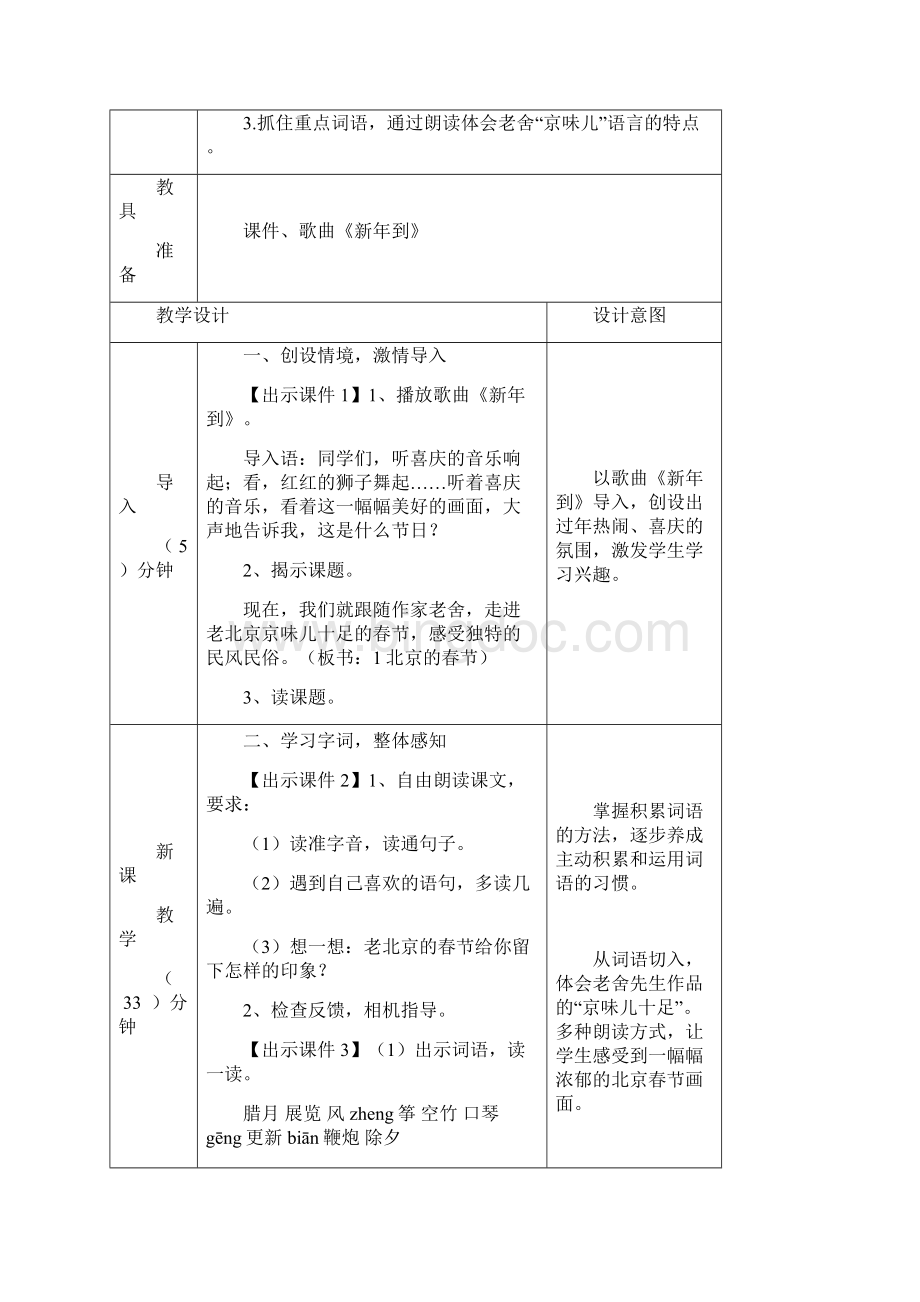部编版六年级语文下册1北京的春节教案.docx_第2页