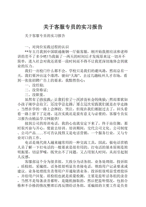 关于客服专员的实习报告.docx